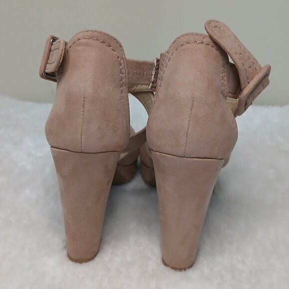 Chinese Laundry Strappy Sandals Open Toe Block Heel Blush Size 7 - Picture 5 of 9